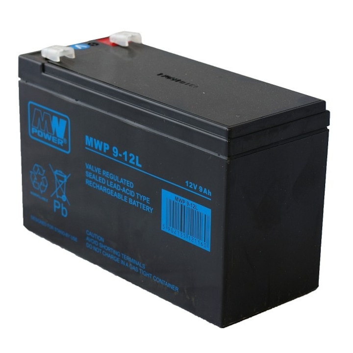 Оловна батерия MPL Power Electro SP. ZO.O., тип MWP, акумулаторна, 12V, 9Ah