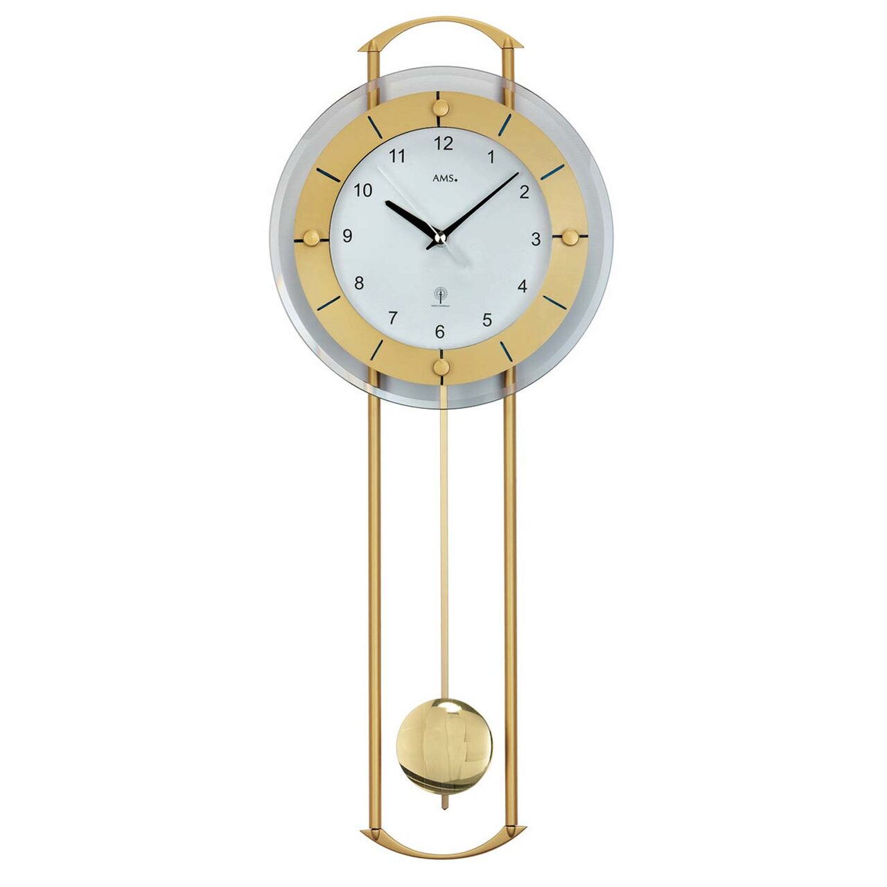 Ceas de perete AMS 5255, Quartz, Alb, Analogic, Modern