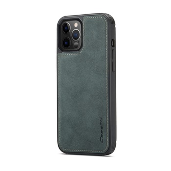 Husa iPhone 12 Pro / iPhone 12, CaseMe, slim piele, tip back cover, textura catifelata, Verde Husa iPhone 12 Pro / iPhone 12, CaseMe, slim piele, tip back cover, textura catifelata, Verde