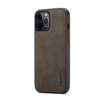 Husa iPhone 12 Pro / iPhone 12, CaseMe, slim piele, tip back cover, textura catifelata, Maro coffee Husa iPhone 12 Pro / iPhone 12, CaseMe, slim piele, tip back cover, textura catifelata, Maro coffee