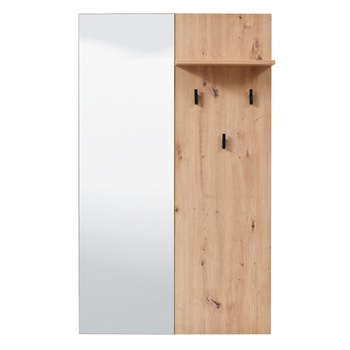 Cuier hol pentru perete YANA, cu 3 agatatori si polita, cu oglinda, stejar artisan, 790 x 195 x 1320 mm Cuier hol pentru perete YANA, cu 3 agatatori si polita, cu oglinda, stejar artisan, 790 x 195 x 1320 mm