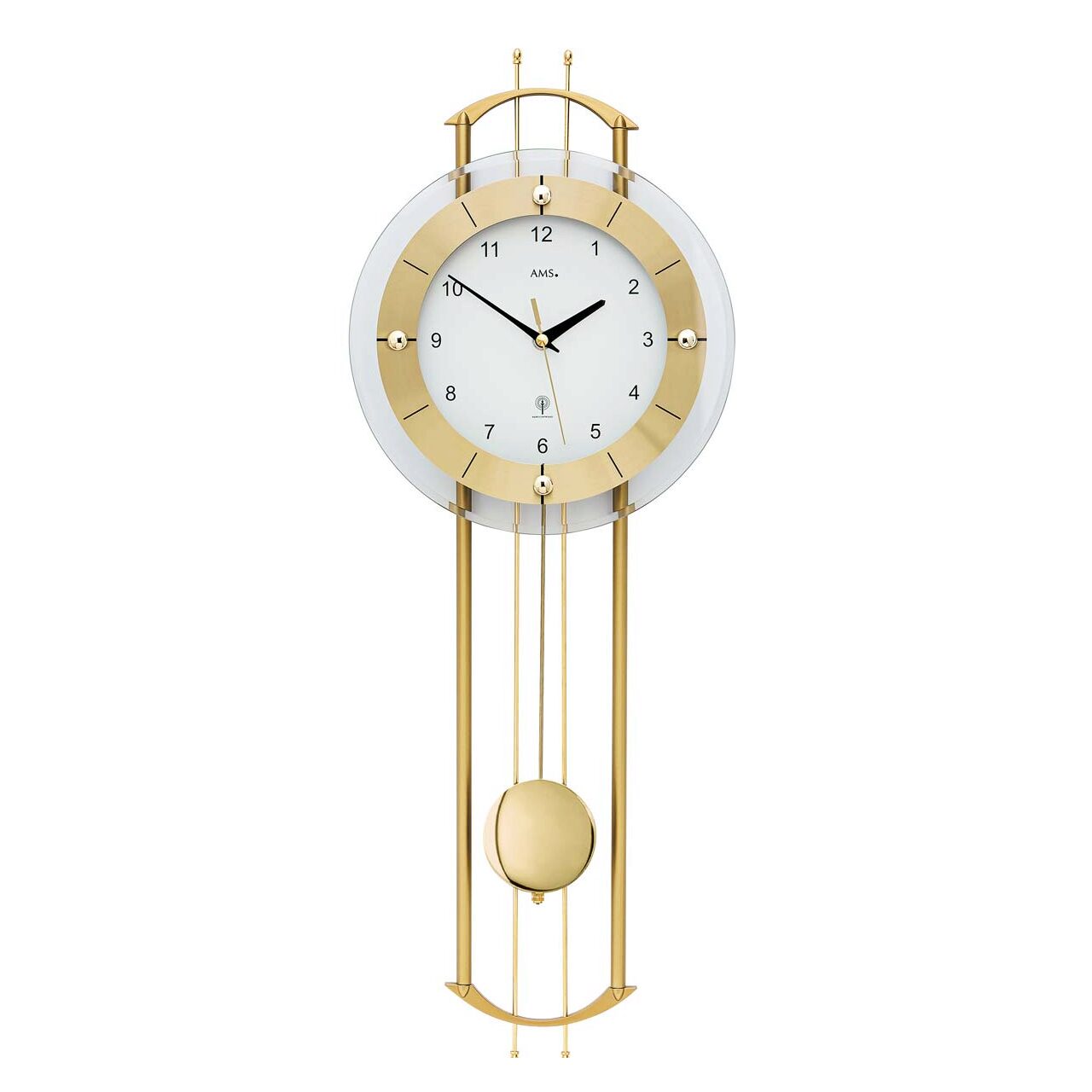 Ceas de perete AMS 5257, Quartz, Alb, Analogic, Modern