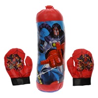 Set sac de box si manusi de jucarie, 50 cm, pentru copii - 001SPIDER