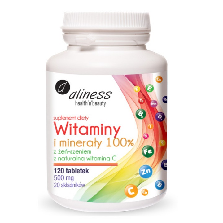 Supliment alimentar Aliness Vitamine si minerale 100%, 120 de tablete
