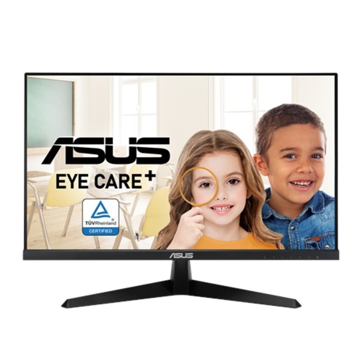 Asus VY249HE Eye-Care Monitor, IPS, 23.8", Full HD, 1 ms, FreeSync, antibakteriálisan kezelve, HDMI, VGA