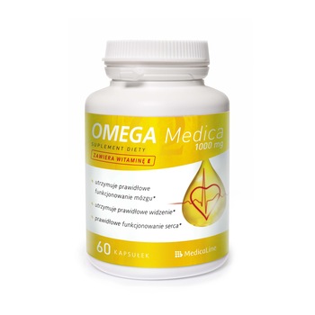 Supliment alimentar Medicaline Omega Medica cu Vitamina E, Omega 3 EPA DHA, 60 capsule Supliment alimentar Medicaline Omega Medica cu Vitamina E, Omega 3 EPA DHA, 60 capsule