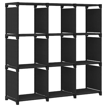 Raft vertical de expunere cu 9 cuburi, vidaXL, Tesatura, 103 x 30 x 107,5 cm, Negru Raft vertical de expunere cu 9 cuburi, vidaXL, Tesatura, 103 x 30 x 107,5 cm, Negru