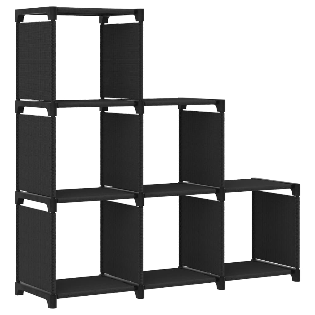 Raft vertical de expunere cu 6 cuburi, vidaXL, Tesatura, 103 x 30 x 72,5 cm, Negru