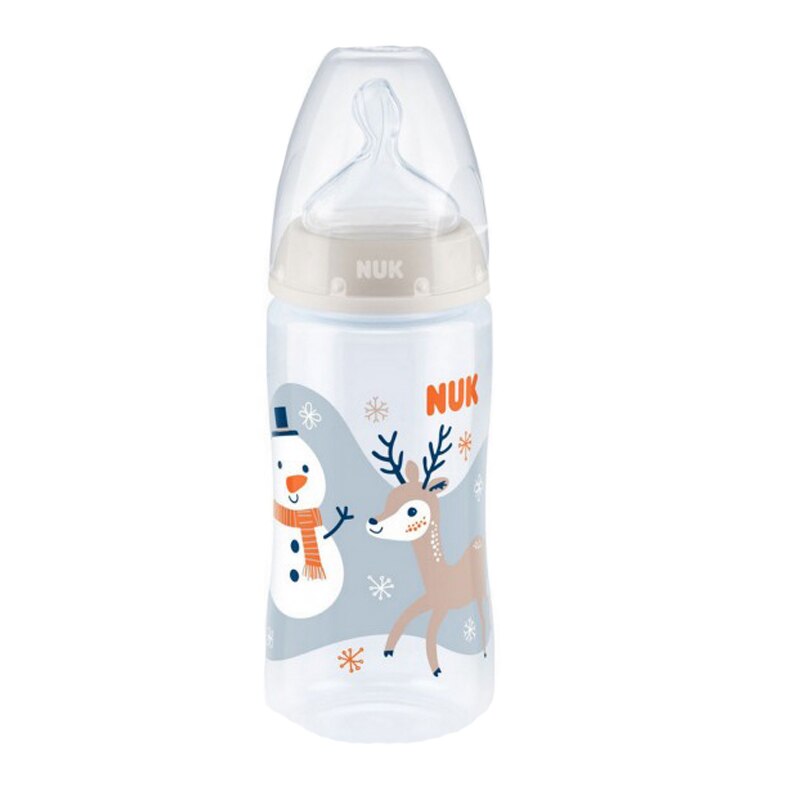 Biberon cu tetina din silicon 300 ml 0-6 luni Nuk First Choice+ Limited Edition 741902, Gri