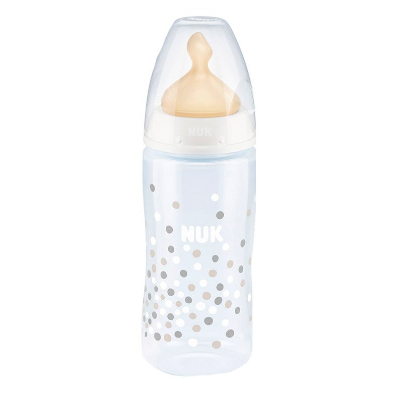 Biberon cu tetina din latex 300 ml Nuk First Choice+ 741927-3, Alb 0-6 luni