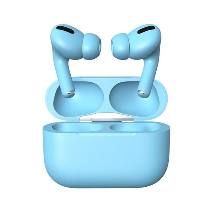 Casti Wireless PRO design ergonomic Reflection Vision®, Bluetooth V5.0+, compatibile cu Android, iOS, sunet 3D, control Touch, Albastru