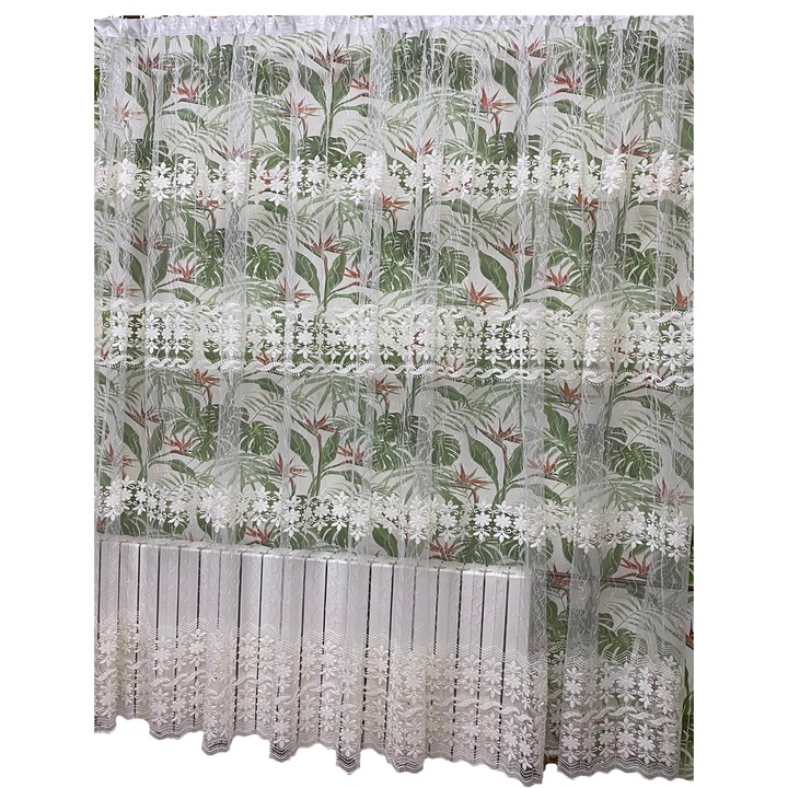 Perdea ivoire "Cold Breeze" 250x245cm, brodata, cu rejansa by Liz Line - RD15525