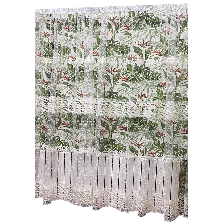 Perdea alba "Summer Breeze" 200x245cm, brodata, cu rejansa by Liz Line - RD1622