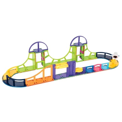Set de constructie Magformers Sky Track Play Set cu 44 de piese pentru circuite magnetice
