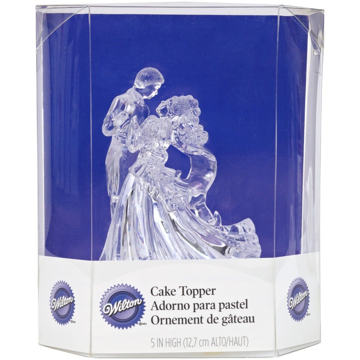 Figurine cuplu dansand din sticla acril clar pentru tort de nunta, Wilton