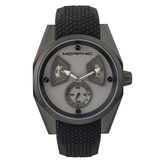 Ceas barbati Morphic, negru/gri, curea silicon