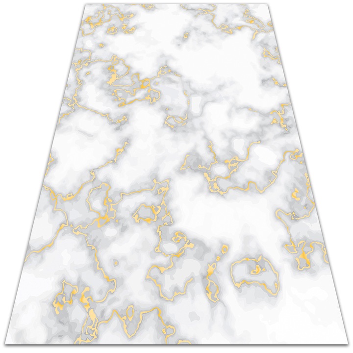 Vinyl szőnyeg teraszra és erkélyre, PVC, márvány megjelenés arany részletekkel, dtar-1046214316, 120x180cm