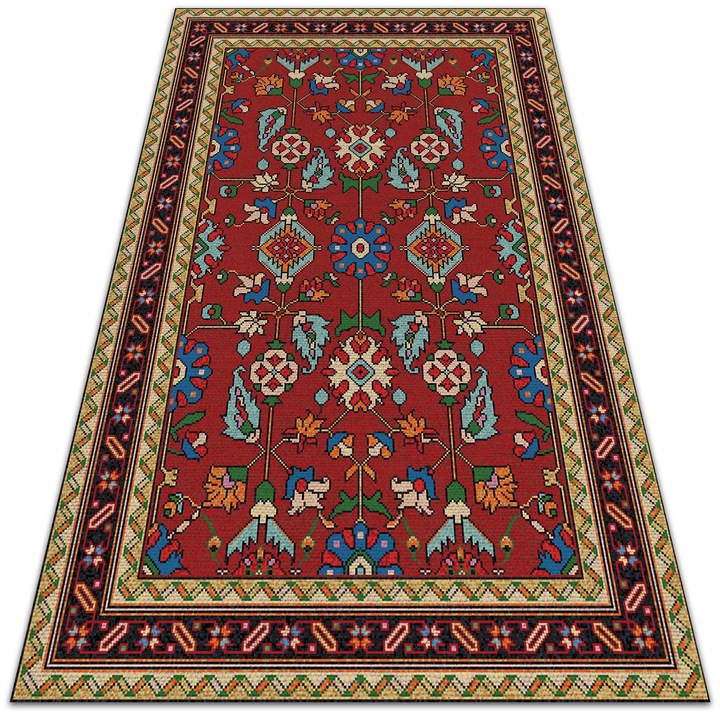 Covor de vinil pentru terasa si balcon, PVC, model in stil clasic, dtar-91007288, 150x225cm