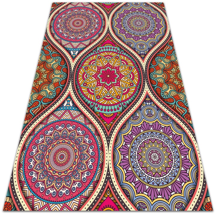 Covor de vinil pentru terasa. Covor de balcon. PVC. model mozaic etnic. 60x90cm