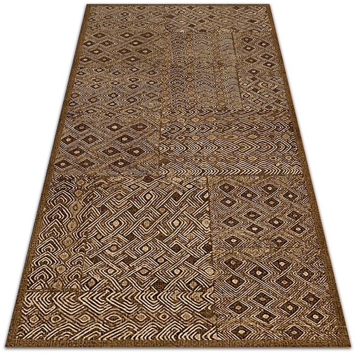 Covor de vinil pentru terasa si balcon, PVC, model tribal, dtar-iveto, 150x225cm