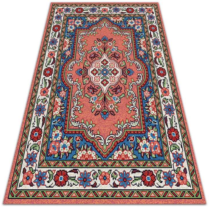 Covor PVC. Tulup. Vinil. Mozaic Clasic. Rosu. 150x225 cm. 010260370060000013898