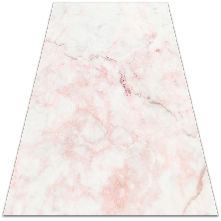 OEM vinyl szőnyeg teraszra, erkély szőnyeg, PVC, 60x90cm, fehér és rózsaszín kő minta