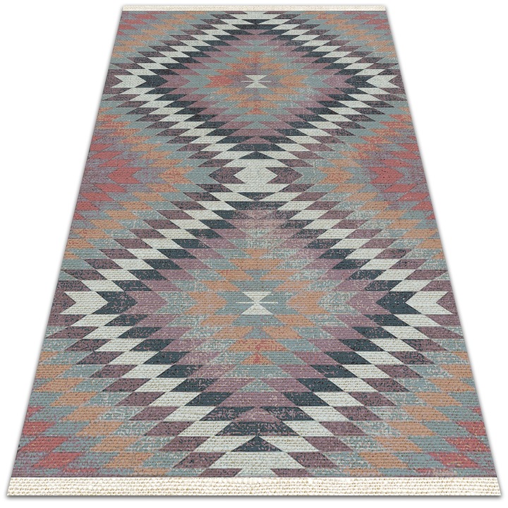 Covor de vinil pentru terasa si balcon, PVC, model geometric, multicolor, dtar-ines_colorful, 120x180cm