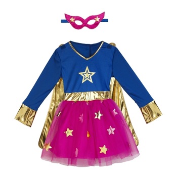 Costum de supereroina Imaginarium Party Superheroine cu masca si mantie116-122 cm, 6-7 ani Costum de supereroina Imaginarium Party Superheroine cu masca si mantie116-122 cm, 6-7 ani