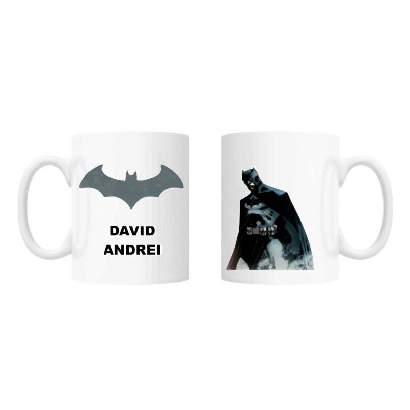 Cana personalizata cu nume pentru copii - Batman 300 ml