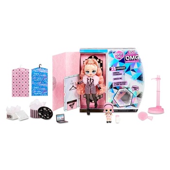 Set de 2 papusi LOL Surprise! O.M.G. Winter Chill Big Wig & Madame Queen Doll cu 25 de surprize, 6 ani+ Set de 2 papusi LOL Surprise! O.M.G. Winter Chill Big Wig & Madame Queen Doll cu 25 de surprize, 6 ani+