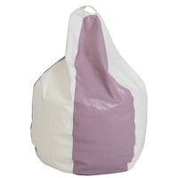 Fotoliu Bean Bag para, piele ecologica Alb/Mov, cu maner, 74x83