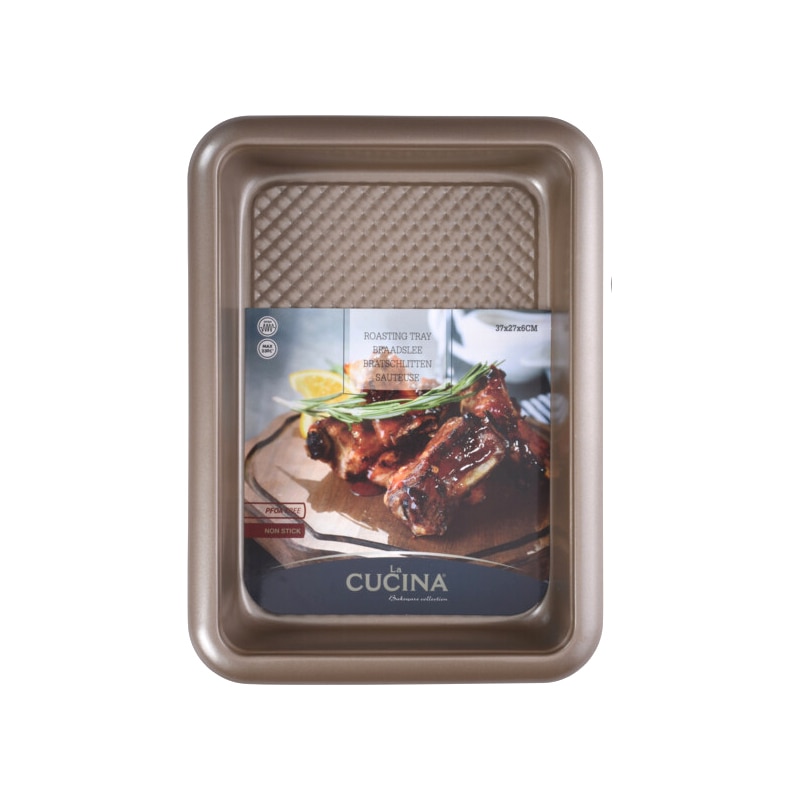 Tava cuptor, otel inoxidabil, 37X27X6 cm, 2900 ml, Bej