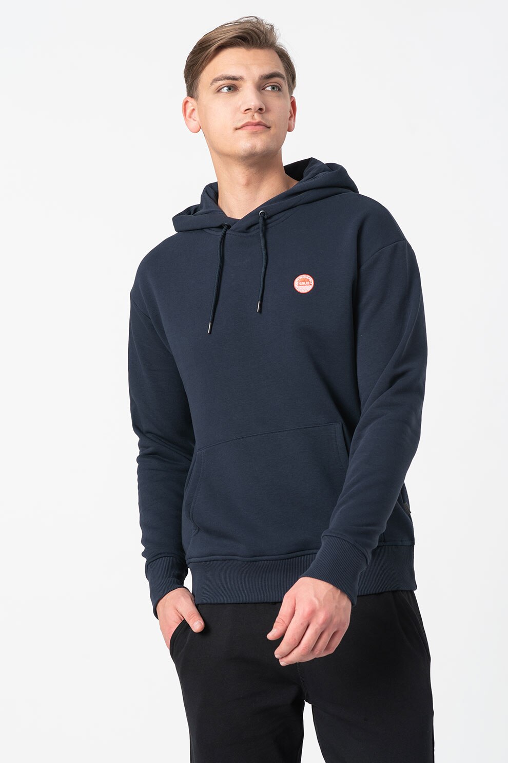 !Solid, Hanorac cu buzunar kangaroo Pietro, Bleumarin