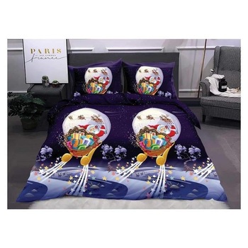 Lenjerie de pat Mos Craciun , bumbac finet , 6 piese Lenjerie de pat Mos Craciun , bumbac finet , 6 piese