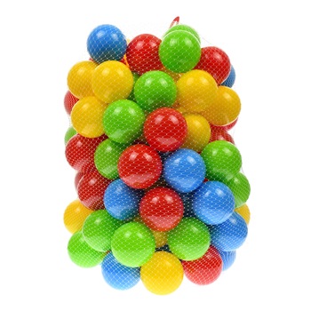 Mingiute de plastic, 100 de bile, diametru 6.5 cm, multicolor Mingiute de plastic, 100 de bile, diametru 6.5 cm, multicolor