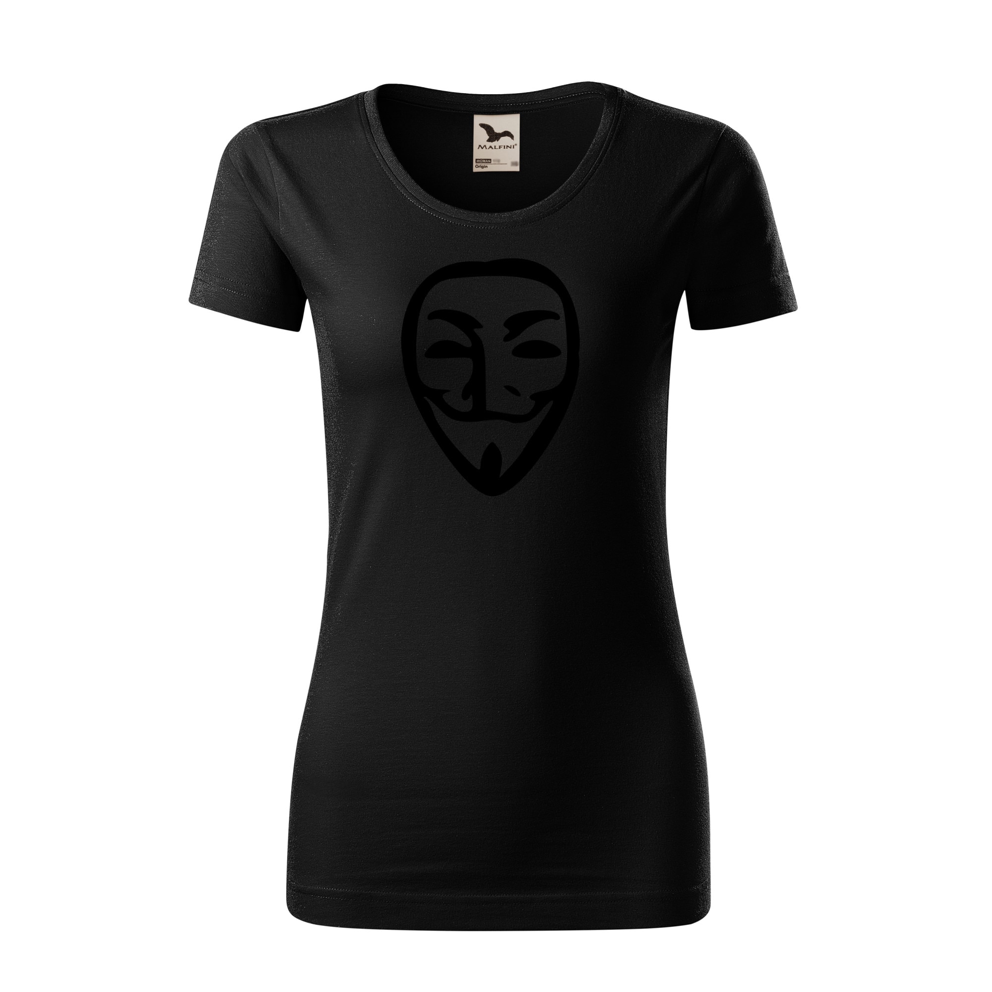 Tricou dama clasic, Malfini, Anonymous, Negru, L