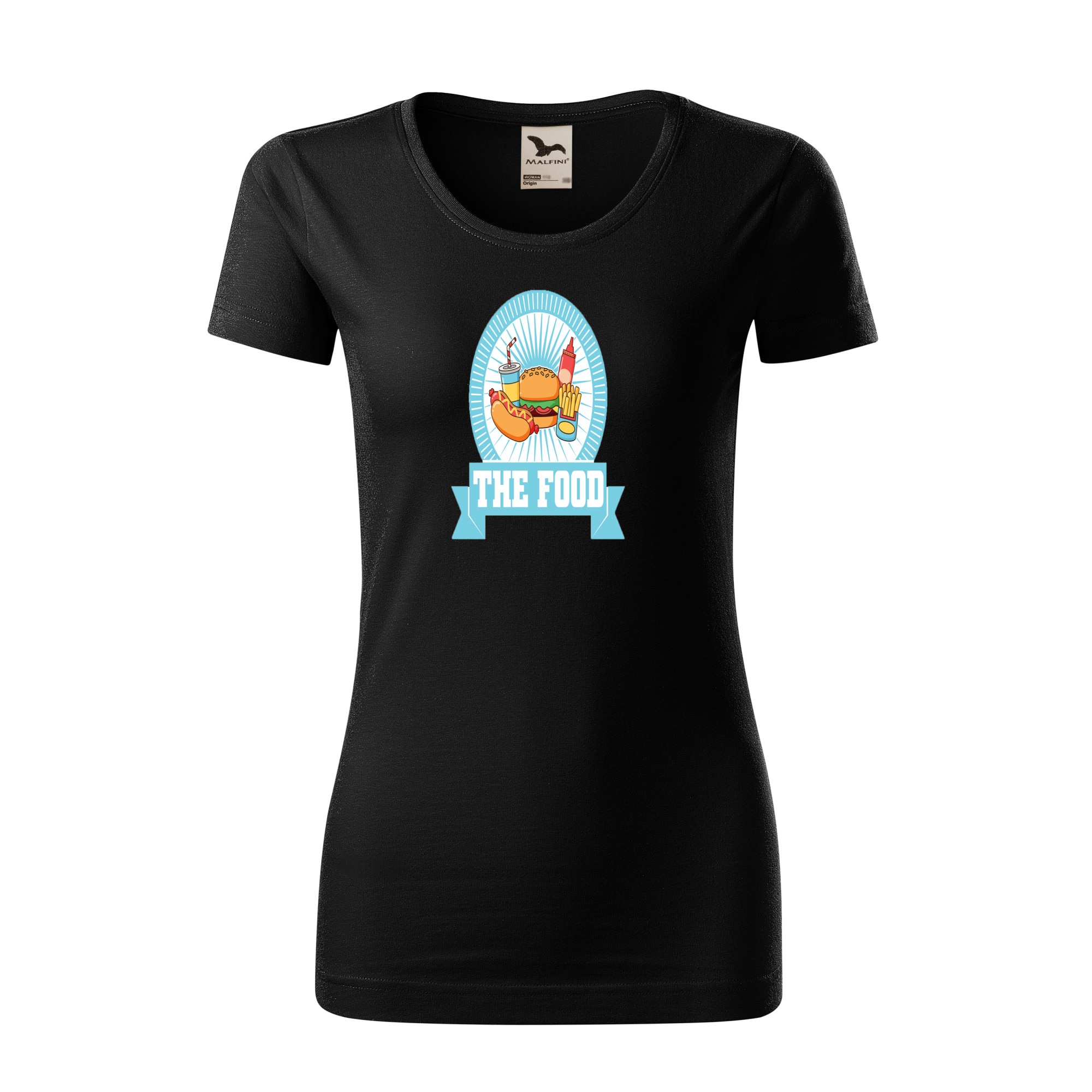Tricou dama clasic, Malfini, The Food, Negru, L