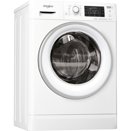 Masina de spalat rufe cu uscator Whirlpool FWDD1071682WSVEUN, 10kg spalare, 7 kg uscare, 1600 rpm, Clasa D, Motor Inverter, 6th Sense, FreshCare+, Alb