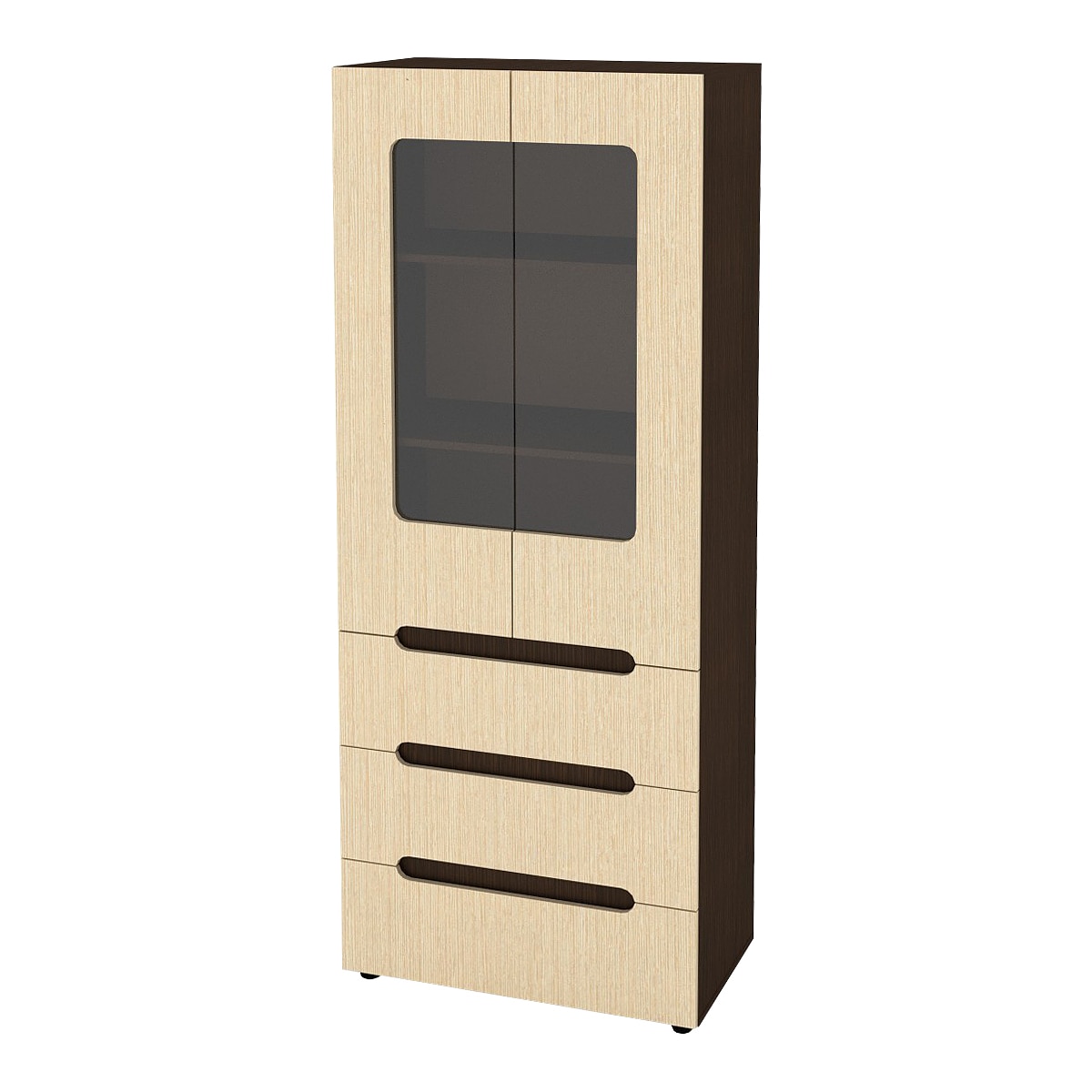 Dulap Stil 21, 80x46x195cm, wenge/mesteacan