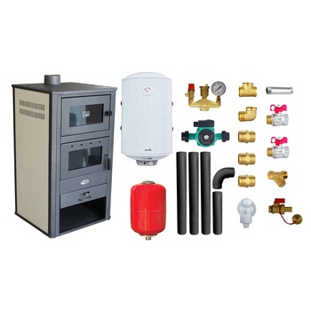 Pachet Termosemineu pe lemne, brichete si carbune Fornello BRM E, 24 KW, cuptor, Ivory, 450x490x1030 mm, boiler termoelectric 100l, vas expansiune, pompa circulatie, kit evacuare si kit montaj Pachet Termosemineu pe lemne, brichete si carbune Fornello BRM E, 24 KW, cuptor, Ivory, 450x490x1030 mm, boiler termoelectric 100l, vas expansiune, pompa circulatie, kit evacuare si kit montaj