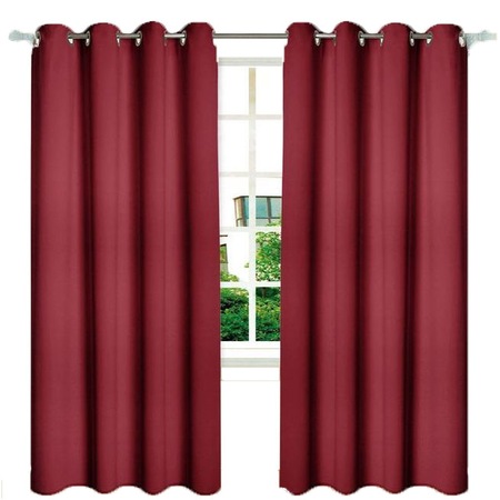 Draperie Blackout bordeaux, cu inele, 100% poliester, h 250 x l 140 cm