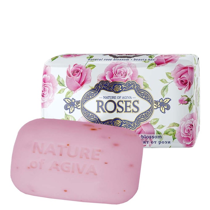 Тоалетен сапун Nature of Agiva Roses, Royal, С натурален екстракт от роза, 150гр
