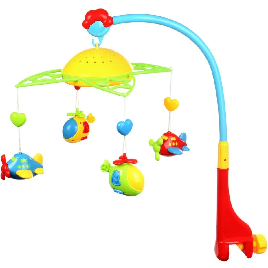 Carusel muzical Crib Toys cu proiectii, Bee Faryland, 0 + luni, 12