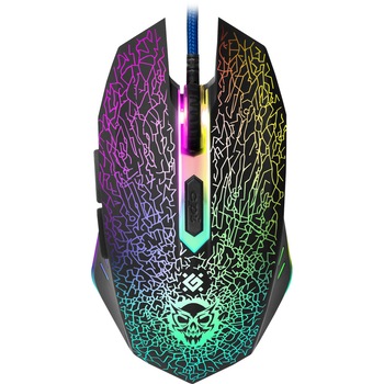 Mouse optic cu fir pentru jocuri, DEFENDER SHOCK GM-110L, 6 butoane, 800-3200 dpi Mouse optic cu fir pentru jocuri, DEFENDER SHOCK GM-110L, 6 butoane, 800-3200 dpi