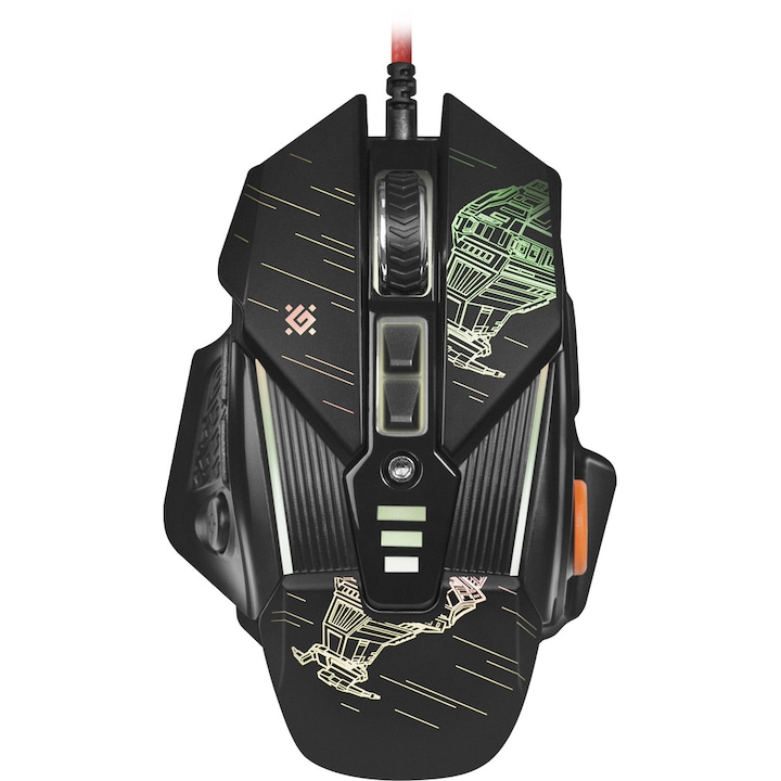 Mouse optic cu fir pentru jocuri, DEFENDER sTarx GM-390L, 8 butoane, 1200-3200 DPI