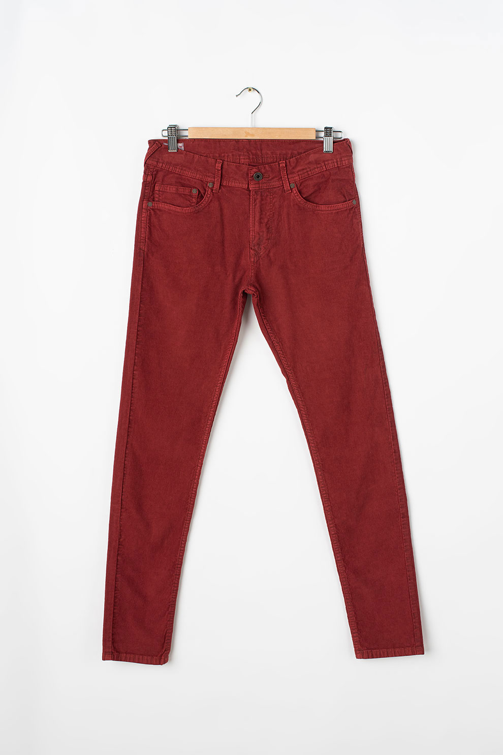 Pepe Jeans London, Pantaloni skinny din reiat Finly, Rosu caramiziu