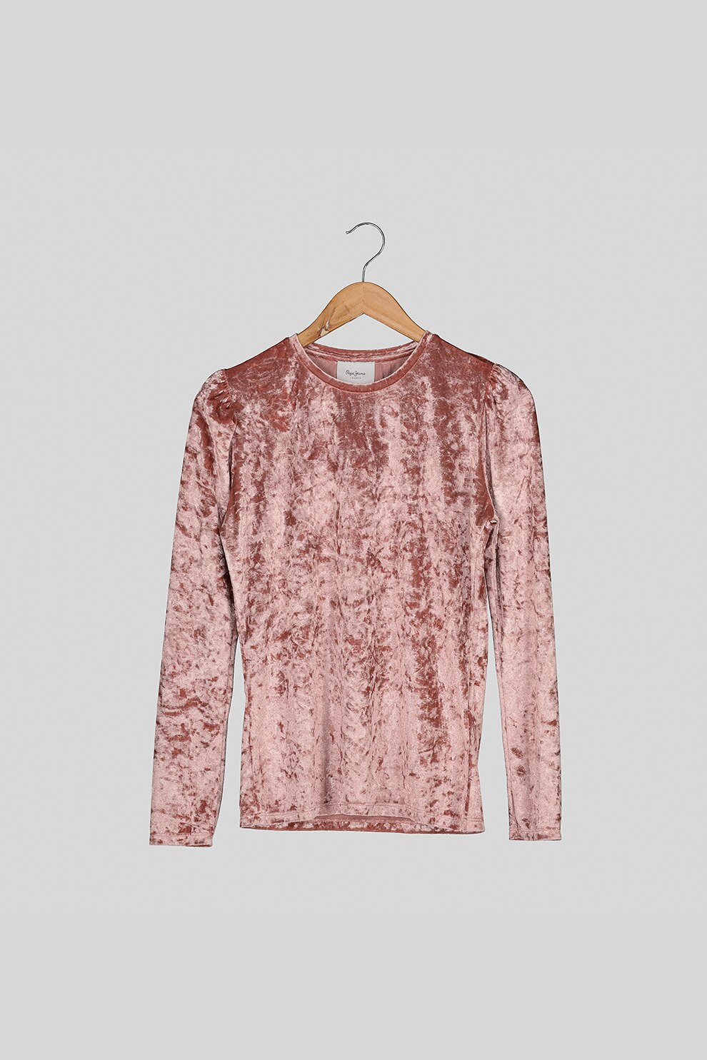 Pepe Jeans London, Bluza cu aspect catifelat, Auriu rose