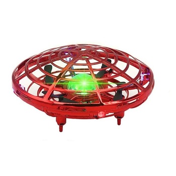Mini drona OZN Skynor SQN-005N, disc zburator interactiv cu 5 senzori infrarosu, efecte de lumina 3D, control gestual, rosu Mini drona OZN Skynor SQN-005N, disc zburator interactiv cu 5 senzori infrarosu, efecte de lumina 3D, control gestual, rosu