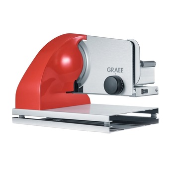Feliator profesional alimente Graef, SKS903, editie limitata, design elegant, lama neteda diametru 190 mm, grosime feliere reglabila 0-15 mm, multifunctional, atasament MiniSlice si tava de colectare incluse, tehnologie Easy Clean, argintiu/rosu Feliator profesional alimente Graef, SKS903, editie limitata, design elegant, lama neteda diametru 190 mm, grosime feliere reglabila 0-15 mm, multifunctional, atasament MiniSlice si tava de colectare incluse, tehnologie Easy Clean, argintiu/rosu