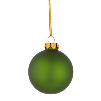 Glob brad Craciun verde mat, sticla D 6 cm Glob brad Craciun verde mat, sticla D 6 cm